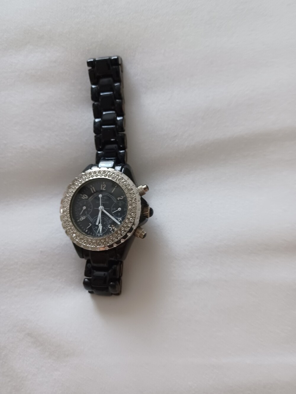 Auth. Chanel J12 Watch W/ Pave Diamond Bezel Z.G. 58096
